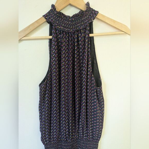 Ramy Brook 100% Silk Printed Eloise Mini Dress Triangle Geo Purple S Small - Picture 2 of 6